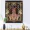 Designart - Retro Women In Golden Art Deco Geometrics I - Modern Print on Natural Pine Wood